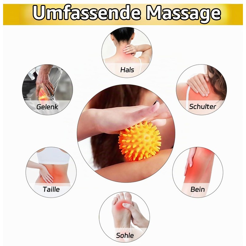 XxinXrong Fascia Ball Massage Set of 3 Hedgehog Balls with