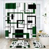 ArtSocket Geometric Green and Gray Bathroom Set with Shower Curtain
