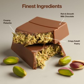 Dubai Chocolate Bar Pistachio Deluxe – 3.35 oz Milk Chocolate Bar with Pistachio & Kataifi Filling – Inspired by Dubai’s Iconic Knafeh Dessert – Gourmet Middle Eastern Treat