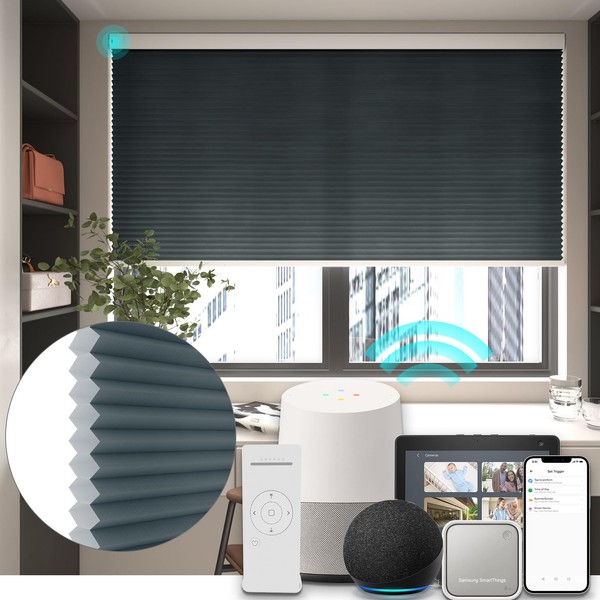Changshade Motorized Cellular Shade Light Filtering Compatible with Alexa Google