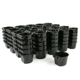 | (Pack of 100) Black Cage Cups with Shift Lock Design for Caged and Fenced Animal