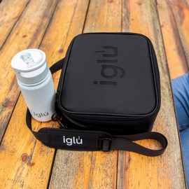 iglu Insulated Lunch Bag | Tote Bag Faux Leather | Lunch Box for Adults and Kids | 5.5L Cool Bag (Tahoe, Arctic Blue)