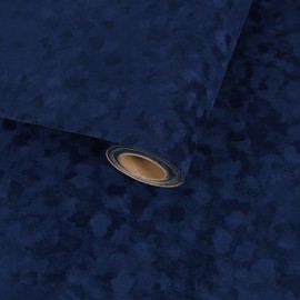 VaryFloral Navy Blue Curshed Velvet Wallpaper Self Adhesive Felt Fabric for Jewelry Box Shelves Royal Blue Soft Fabric Drawer Liner Wrap for Cabinets Flock Contact Paper Velvet Roll 11.8"x118"