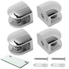 4PCS Chrome Glass Shelf Brackets Adjustable Wall Mounted Zinc Alloy