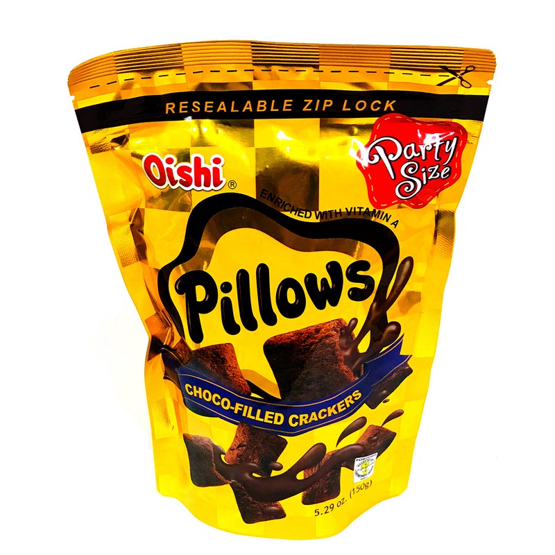 Oishi Pillows Choco-Filled Crackers Party Size, 5.29 oz, 3 packs