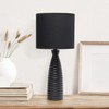 Simple Designs LT2076-BLK Alsace Ceramic Ribbed Bottle Table Lamp, Black
