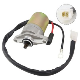 shamofeng Starter w/Bendix & Relay for GY6 47cc 49cc 50cc 60cc 80cc 100cc 4-Stroke 139QMB 139QMA 147QMD Scooter Moped ATV, for TaoTao Jonway Sunl Roketa Most Chinese Brands,Dual-Wire w/Screws & Wrench