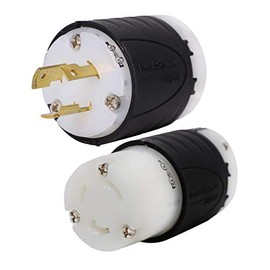 L5-30 Generator Plug and Connector Set, L5-30P + L5-30R, 30A, 125V, 3-Prong for 3750W Generators - Iron Box # IBX-L530PR (1)