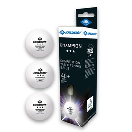 Schildkröt Tischtennisball 3-Stern Champion ITTF, Wettkampfball in Poly 40+ Qualität, 3 Stk. im Karton, weiß, 608540
