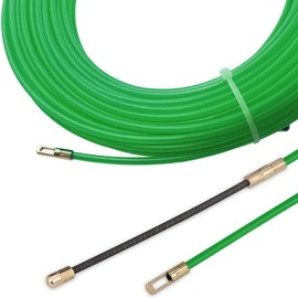 Mis.Moon 30 m Cable Retraction Aid with 3 Guide Springs, φ4 mm Retractable Tape, Retractable Wire, Cable Retraction Aids, Fish Tape, Wire Puller for Retractable Tape for Cable Laying (Green)
