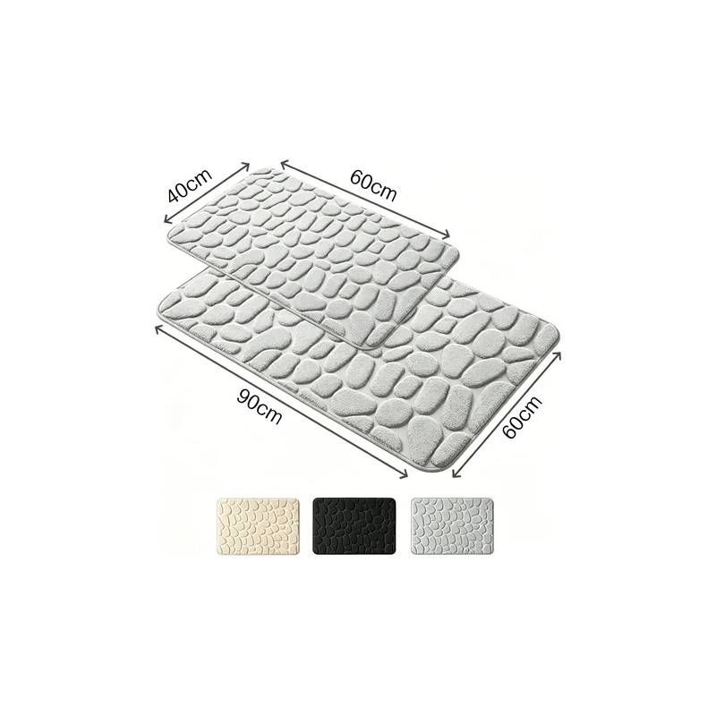 2pc Juego Baño Alfombra Suave Y Absorbente 40x60cm60x90cm