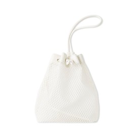 Mirowen 09WGB251510 Mesh Drawstring Bag, white, Free size