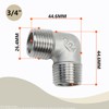 Bwintech 3 Pcs 90 Degree 3/4" Male to 3/4" Male