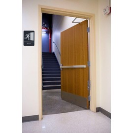 Black & White ADA Exit Sign with Braille-9" x 6"