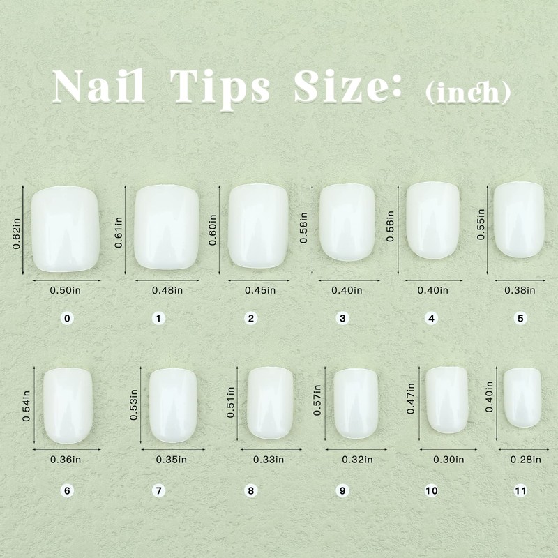Eco-Friendly Biodegradable Nails Short Square Compostable Tips Corn Fermentation Press