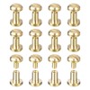 sourcing map 12Pack Brass Chicago Screws, 10x10mm Concave Screw Back