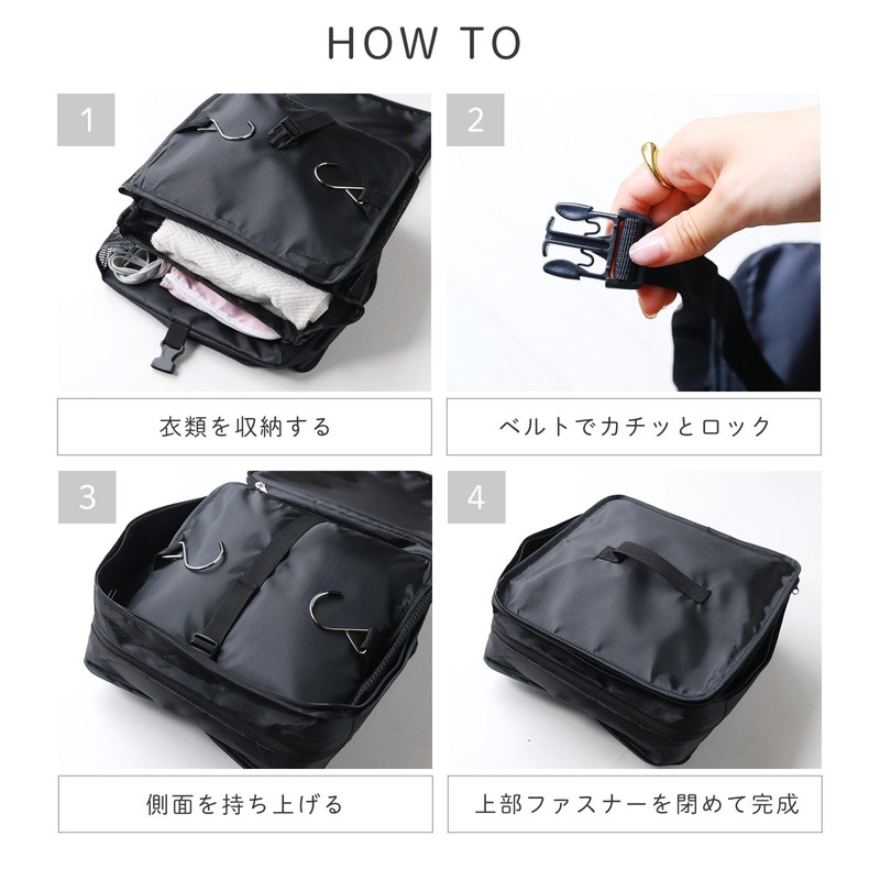 MiaBorsa Travel Pouch, Hanging, Compression Pouch, Closet (Beige, Medium)