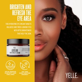 Yelle. Skincare – A-Dream Brightening Eye Cream – Plant-Based Eye Cream for Smoothing, Brightening, and Firming the Under-Eye Area – 1oz Jar