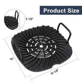 Criditpid Non-Stick Grill Grate, Stainless Steel Splatter Shield & Air Fryer Sheets Liners Kit Replacement Parts for Ninja AG301 AG300 AG302, Air Fryer Accessories for Foodi 5-in-1 Indoor Grills.