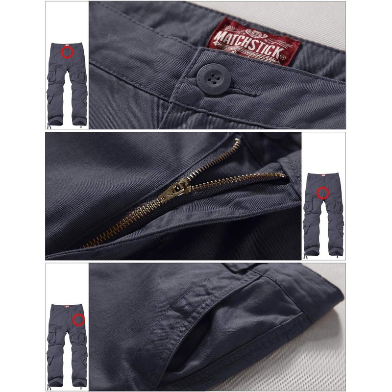 Match Mens Wild Cargo Pants (6053 Gray, 32)