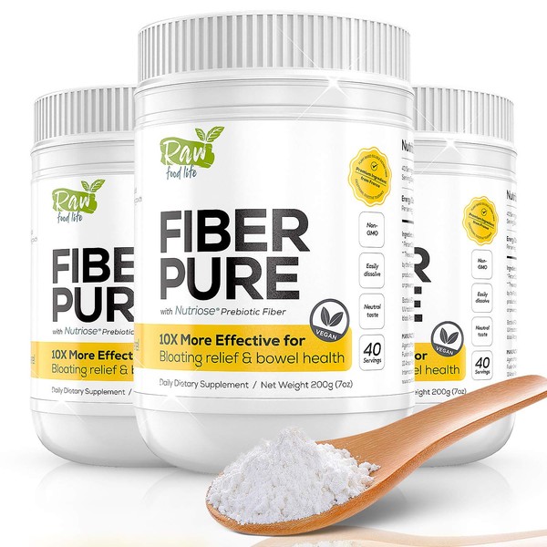 Fiber Pure Premium Prebiotic from France, Very Effective for Bloating Relief & Digestive Tolerance clinically Proven! 200g of Resistant Dextrin, Quick Water Soluble & Neutral Taste | Vegan, Soy-Free