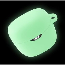 Geiomoo Silicone Case for JBL Tune Flex, Protective Cover with Carabiner (Luminous Green)