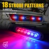Xprite 4PCS LED Emergency Strobe Lights, Red Blue 12-LED Surface