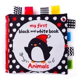 WADY 1 Pcs libro de tela libros para bebes de 0 a 6 meses juguetes de coche infantil libros sensoriales libros de tela infantil libros de juguete primeros libros educativos. (Pingüino)