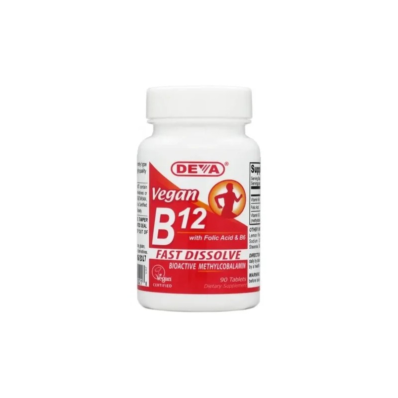 Deva Vitamina B12 Vegana 1000 Mcg 90 Tabletas Limón