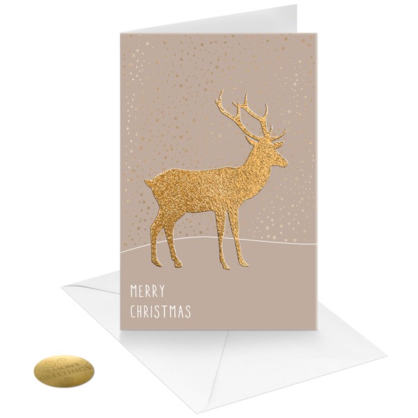 easykart labels Holiday Cards Boxed with Envelopes, Warm Wishes, Gold