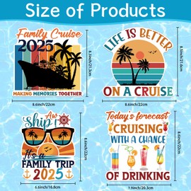 Large Cruise Door Decorations Magnetic - Wxiben 4PCS Retro Family Cruise Ship Door Decorations Sea Navigation Tropical Drink Cruise Door Magnets for Carnival Cabin Refrigerator Party Ship Decor