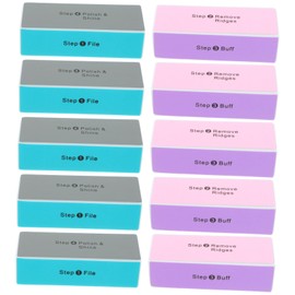 Mikinona 3sets Four-sided Nail Buffer Block Sanding File for Artwork Walnut Wood Diy Safety Polishing Tool 10pcs*3 Random Color