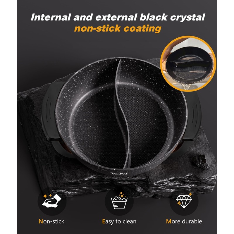 6L Dual-Sided Electric Hot Pot with Cool-Touch Handles, 1100W Adjustable