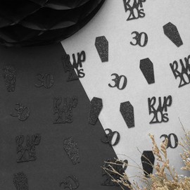 Rip to My 20s Birthday Decorations, 200 Pcs Rip Twenties Confetti, Rip Black 30th Birthday Decorations for Women Men, Funeral for My Youth 30th Birthday Table Confetti
