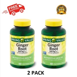 Spring Valley Ginger Root Capsules 550 mg 100-Count, Pack of 2