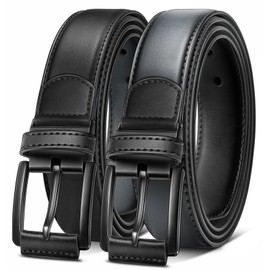 KEMISANT Men Reversible Belt-Leather Belt for Men Dress Casual Jeans 1 3/8",One Reverse For 2 Sides(Sacred Grey/Black,38"-40" Waist Adjustable)