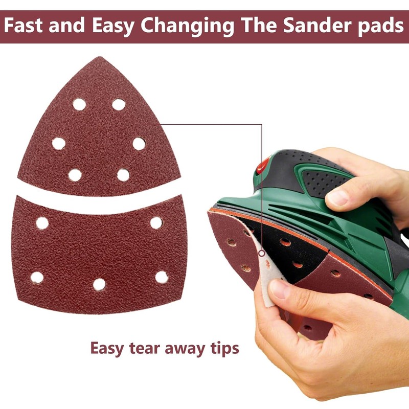 50 Pieces Sanding Pads, 11 Hole Sanding Sheets Hook and