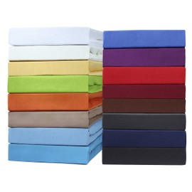 Waterbeds and box spring beds, fitted sheet by NatureMark, jersey 200 x 220 cm and 40 cm height, enormous selection of colours., White, 200 x 220 cm