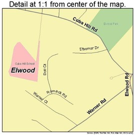 Large Street & Road Map of Elwood, New York NY - Printed poster size wall atlas of your home town