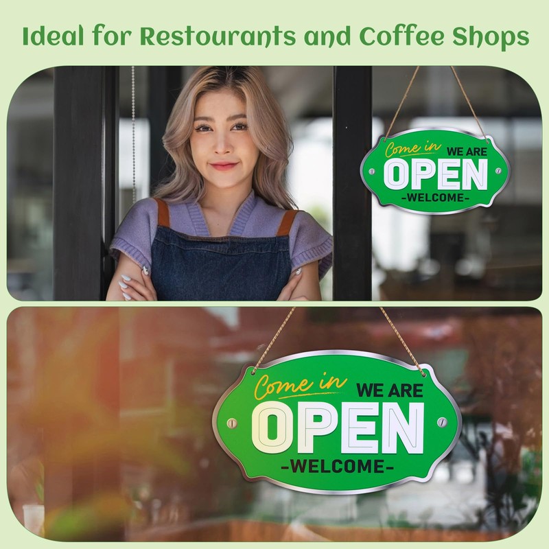 PETCEE Close Open Sign for Business - 11.8"x6.6" Closed Open