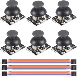 Youmile 6pcs Joystick Module Two-axis XY Joystick Module PS2 Module Game Joystick Control Lever Sensor KY-023 XY Two-axis Joystick Breakout Module with Dupont Cable for Arduino