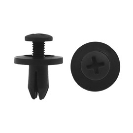 uxcell 50Pcs Plastic Door Buckle Clasp Push Type Screw Rivet Trim Mat Clip 6mm Black