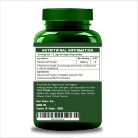 Herbal Magic Natural Papaya Leaf (Carica Papaya) 60 x 500mg Veg Capsules - Prized Ayurvedic Herb, Whole Leaf Used, No Fillers or Preservatives (Pack of 1)