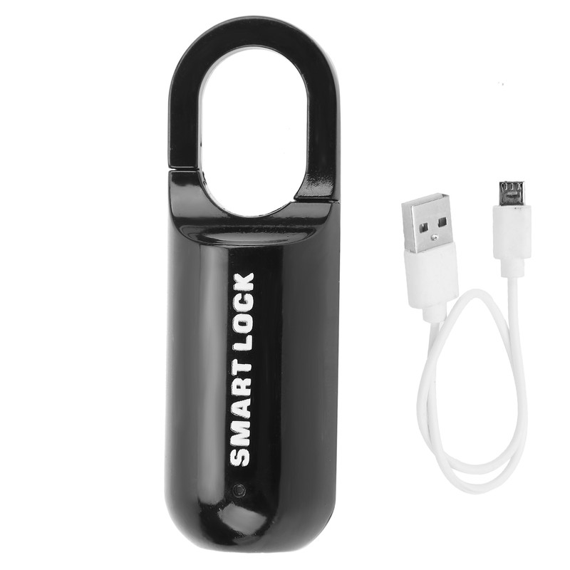 Fingerprint Lock AntiTheft Security USB Rechargeable Thumbprint Padlock for Luggage