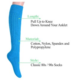 sockfun Novelty Slouch Socks Women - Slouchy Scrunch Blue Socks Women 80S 90S Gifts