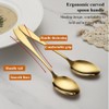 Berglander Gold Soup Spoons, 12 Pieces, Titanium Gold-Plated Stainless Steel