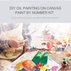 Frameless Paint by Number Kit with 6 Patterns, Linen Canvas,