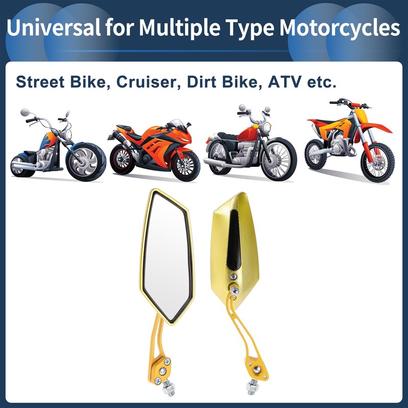 INFINAUTO Motorcycle Rear View Mirrors Bar End Side Mirrors Mount