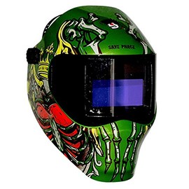 Save Phace Auto Darkening Welding Helmet Dead King RFP 40VizI2 Series - Ear to Ear Vision Welder Hood Grinding Mask with 4.3 x 3.5 Inch Internal Adjustable ADF for MIG/MAG/TIG/Plasma - 4 Sensors Solar
