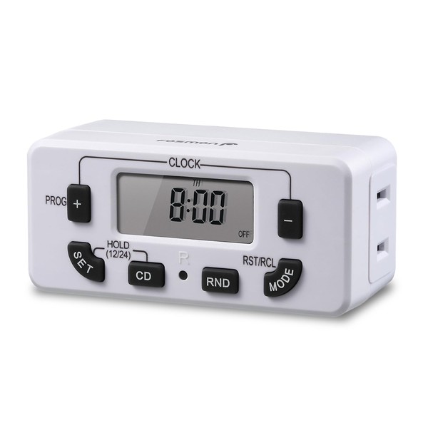 Fosmon 7 Day Programmable Digital Timer for Electrical Outlets, Indoor